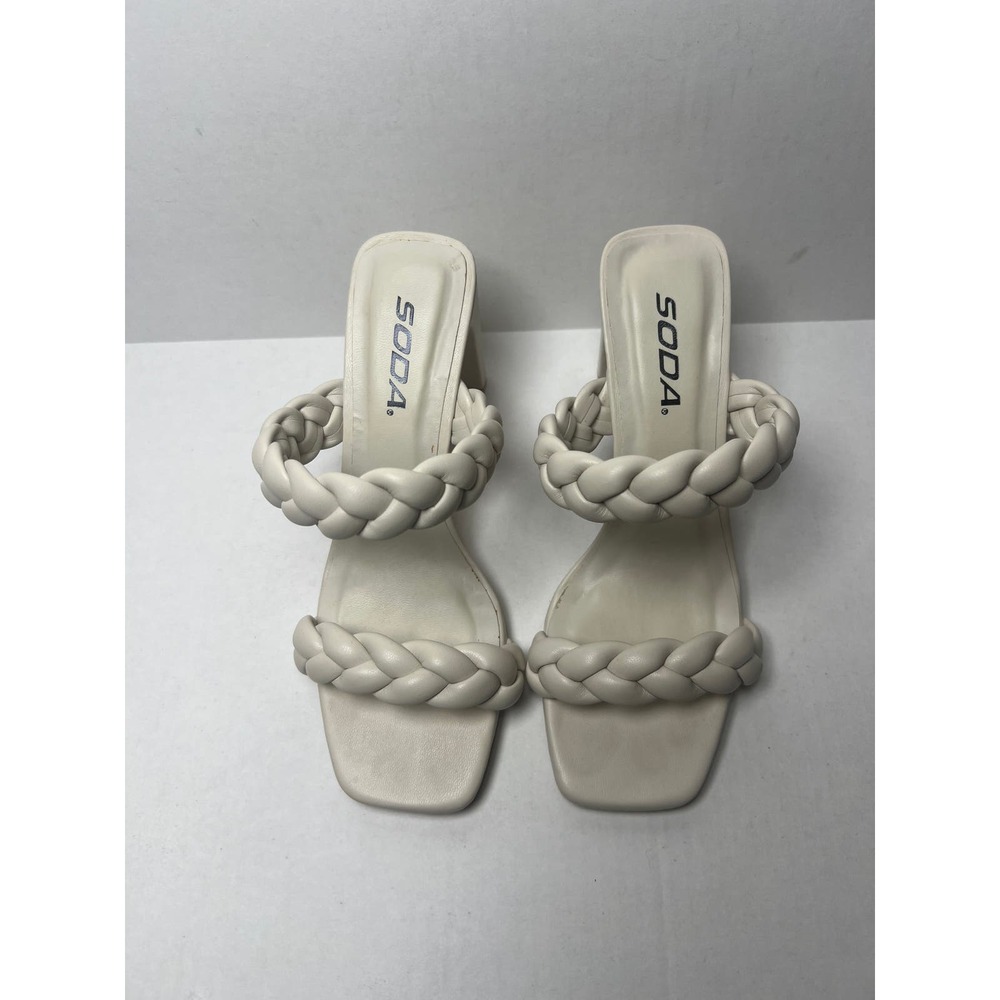 Soda Cream Colored Braided Block Style Heel‎ Size 6 - Picture 3 of 7